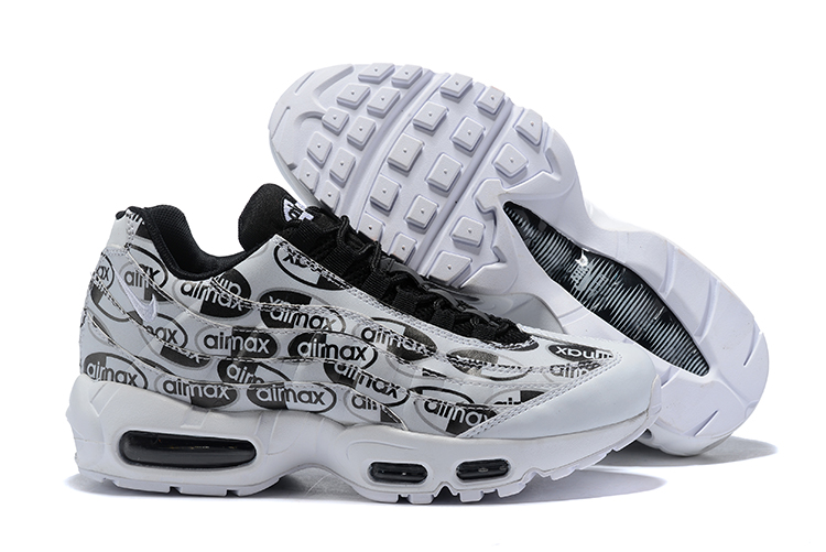 2018 New Nike Air Max 95 Black White Shoes - Click Image to Close